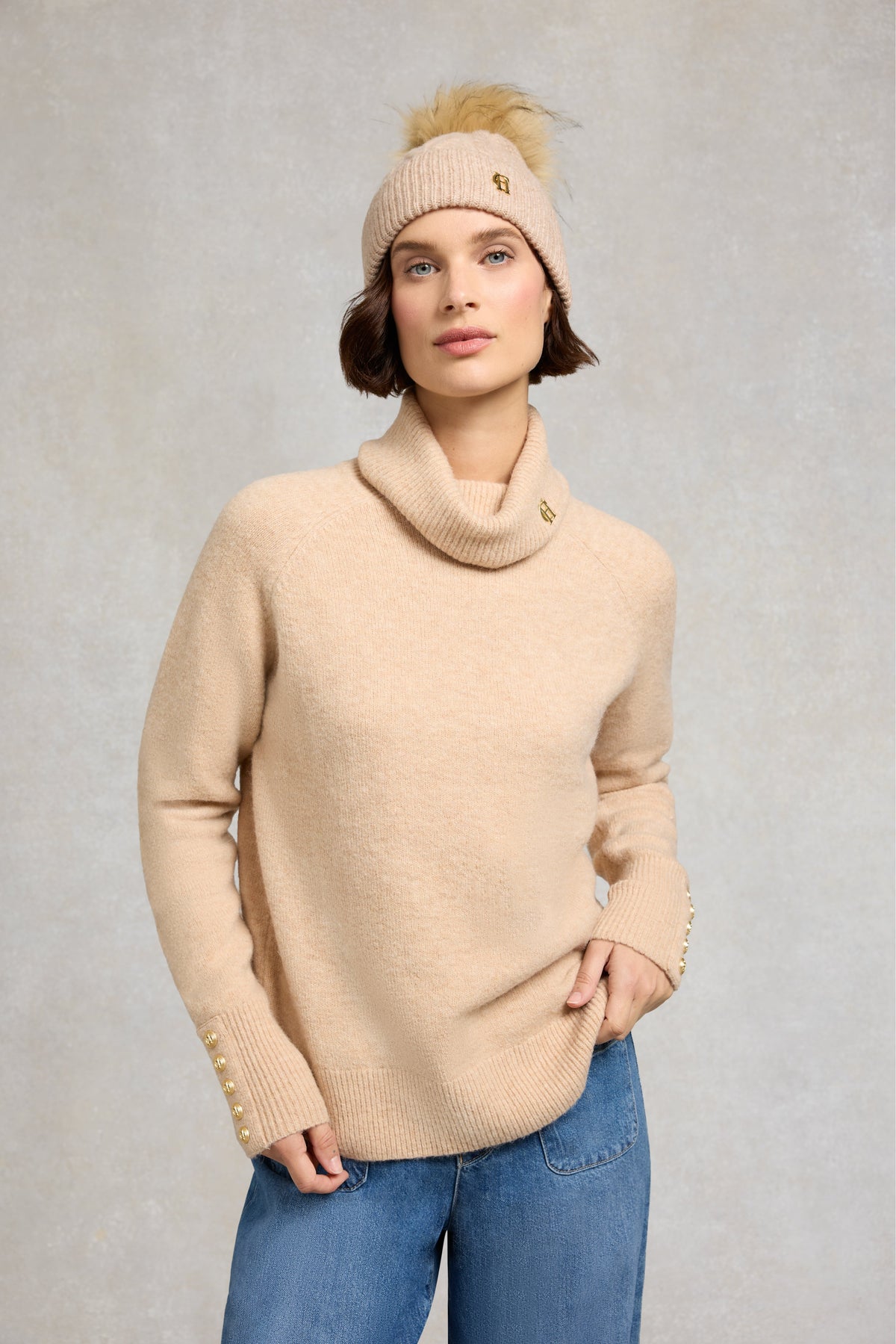 Sloane Cable Bobble Hat