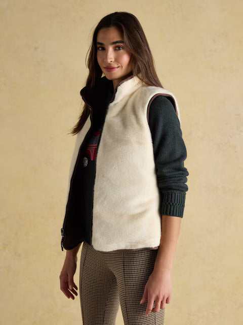 Reversible Faux Fur Brown/Cream Padded Gilet