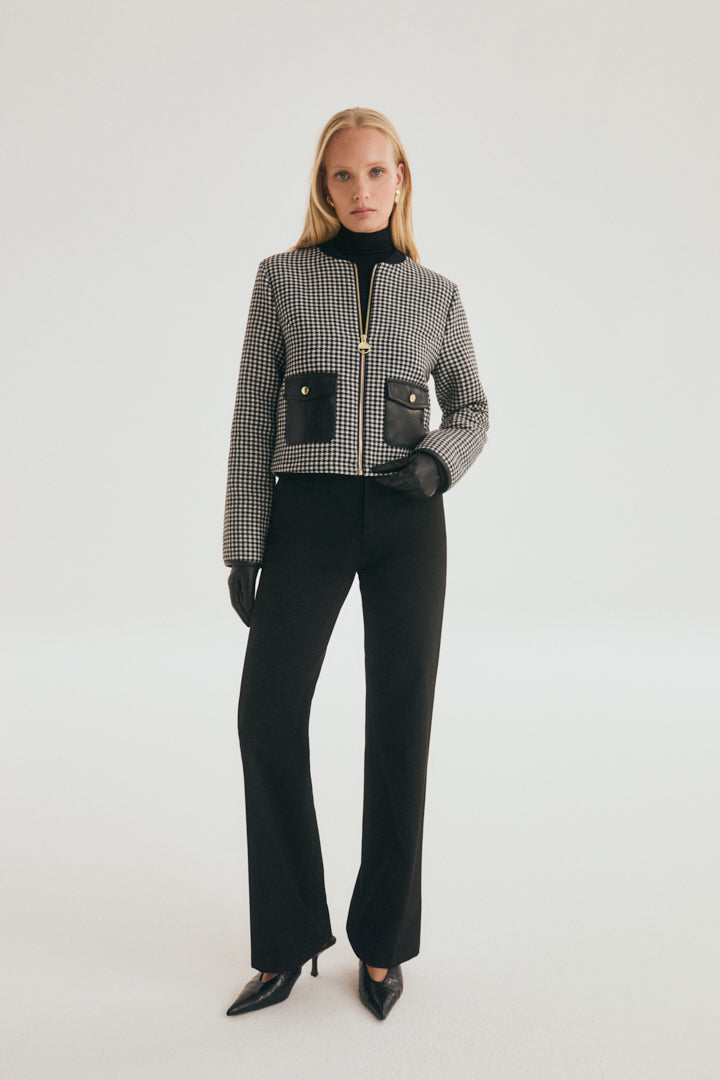 Halina Gingham Cropped Jacket