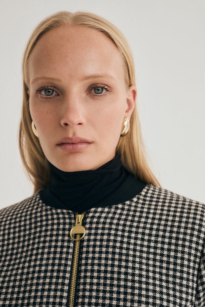 Halina Gingham Cropped Jacket