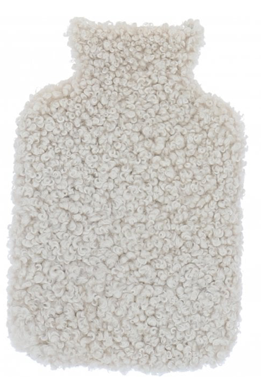 Fenland Curly Wool Hot Water Bottle Cover - Beige 2L