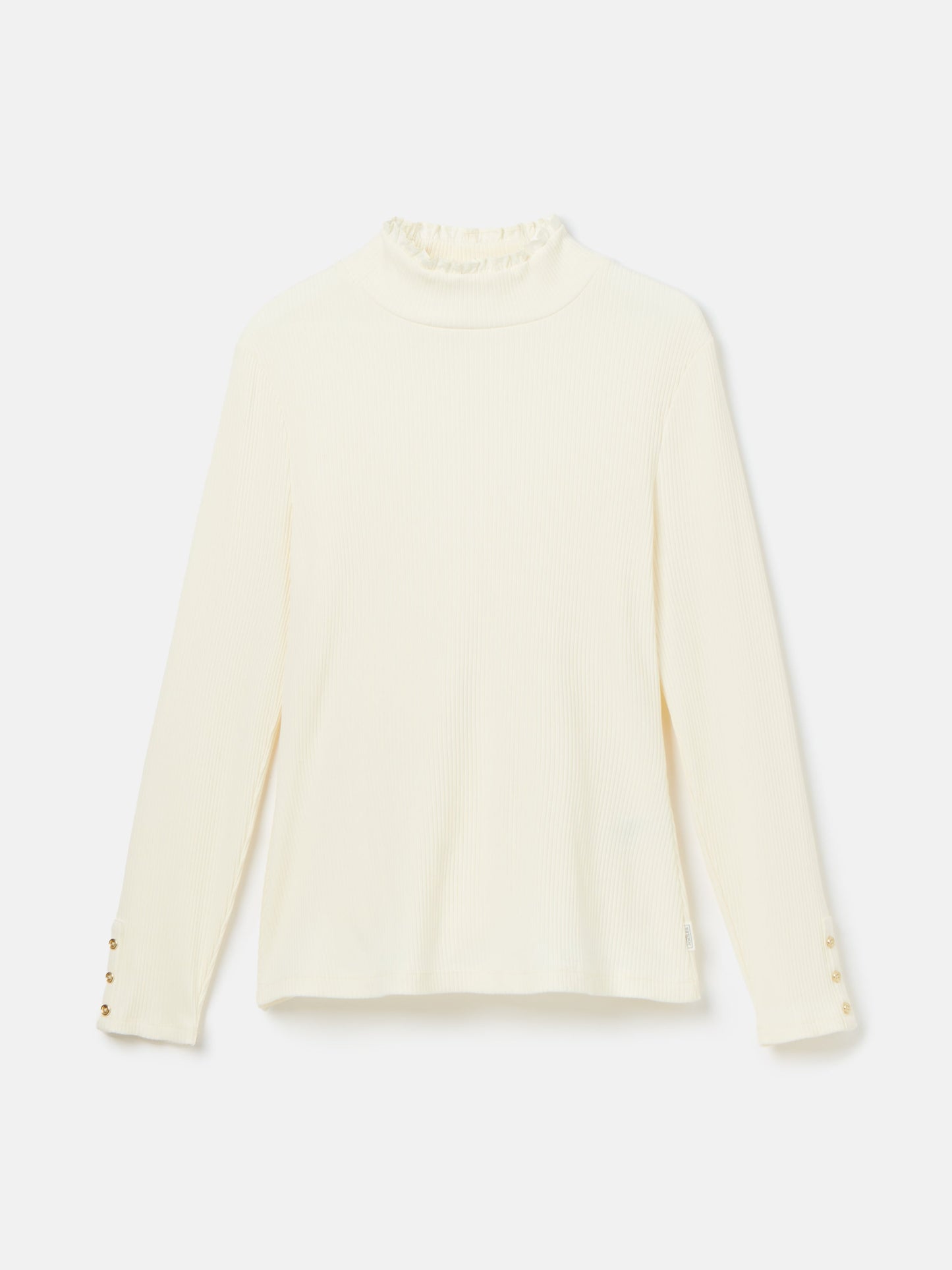 Amy Ribbed Long Sleeve High Neck Jersey Top