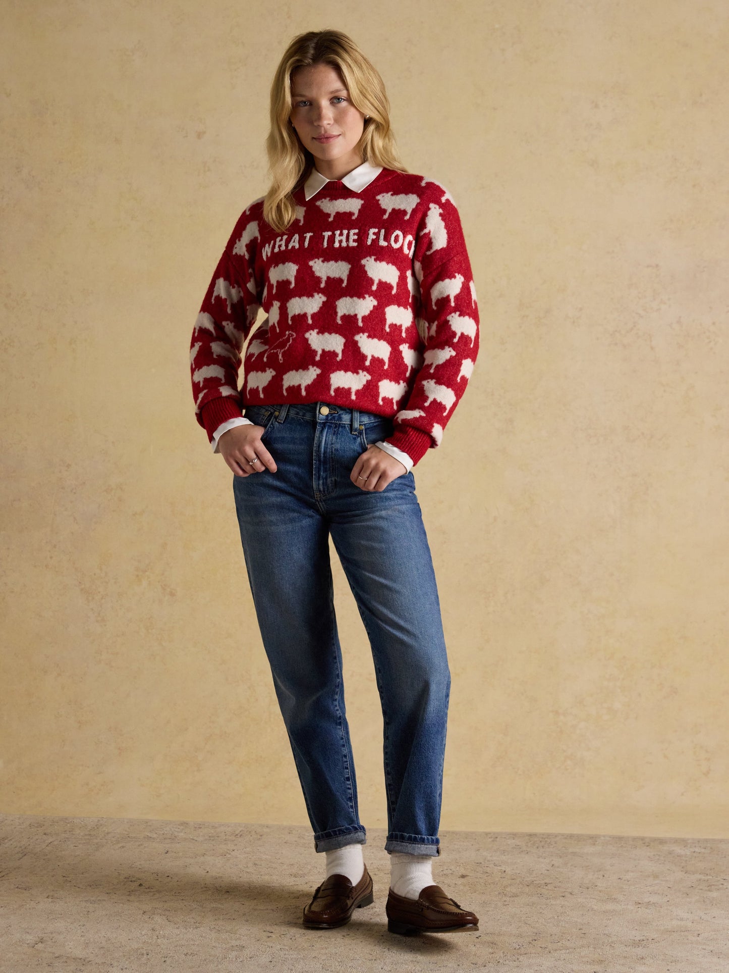 What The Flock Intarsia Knitted Jumper