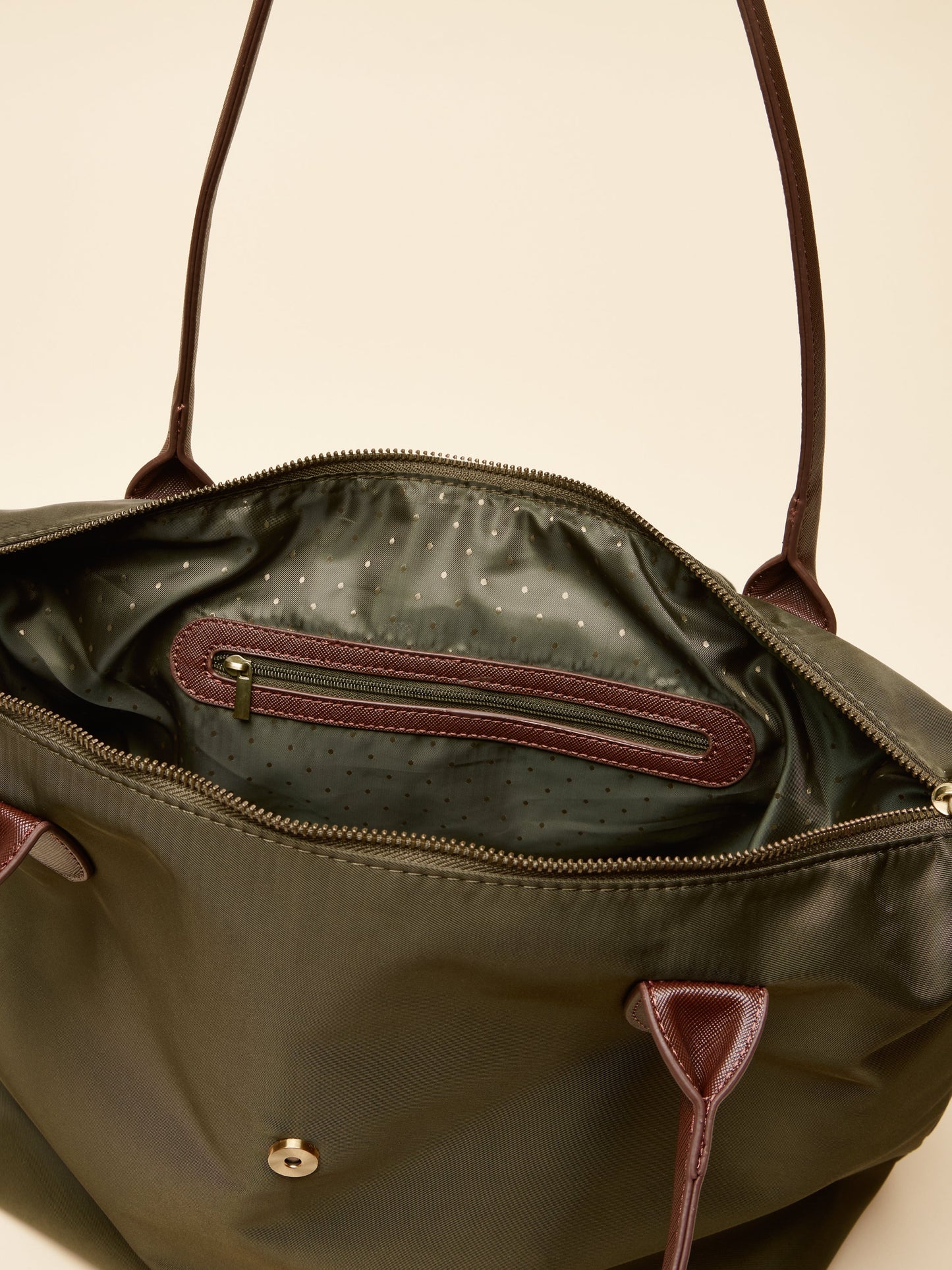 Edie Khaki Green Shopper Bag