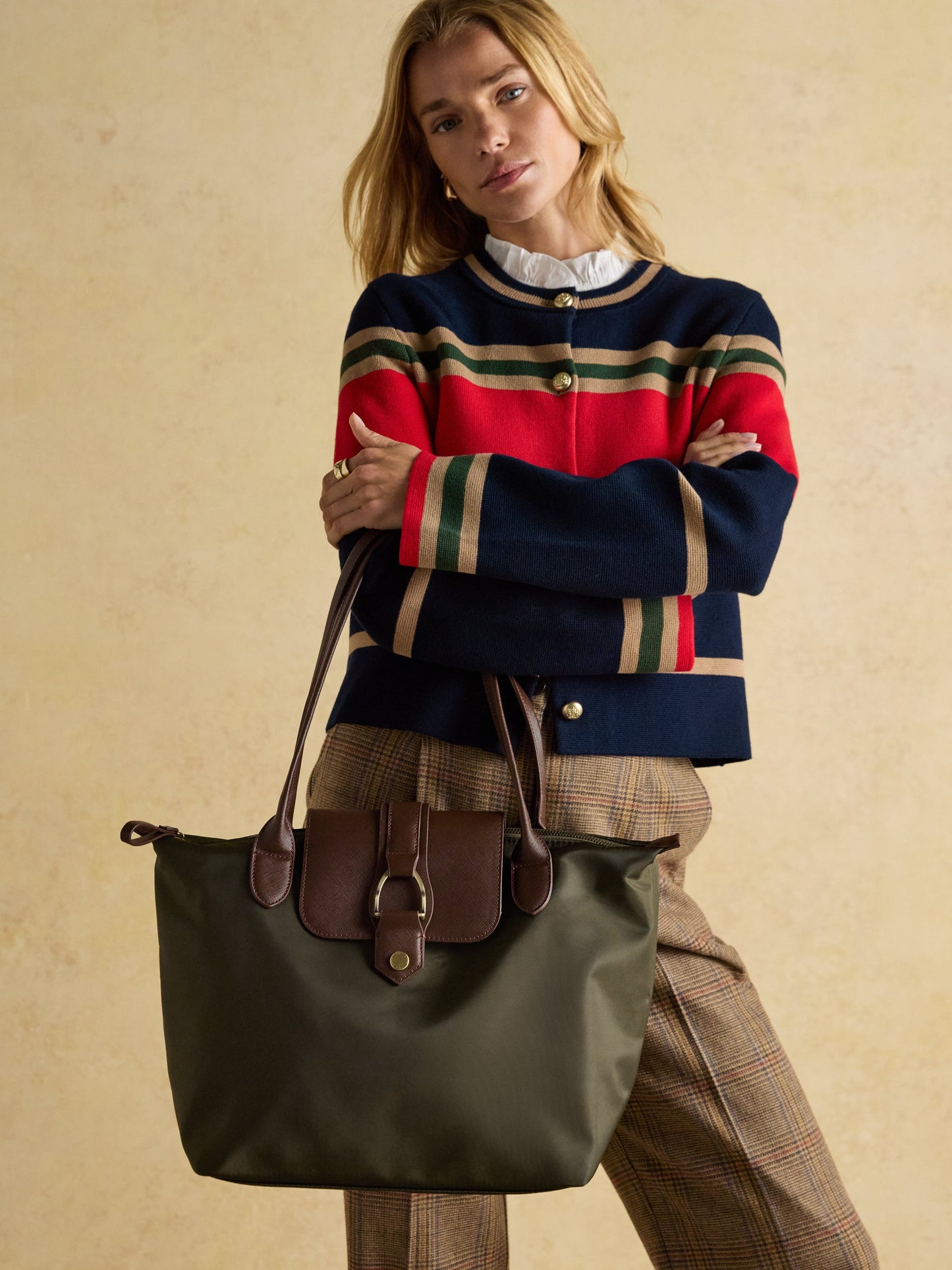 Edie Khaki Green Shopper Bag