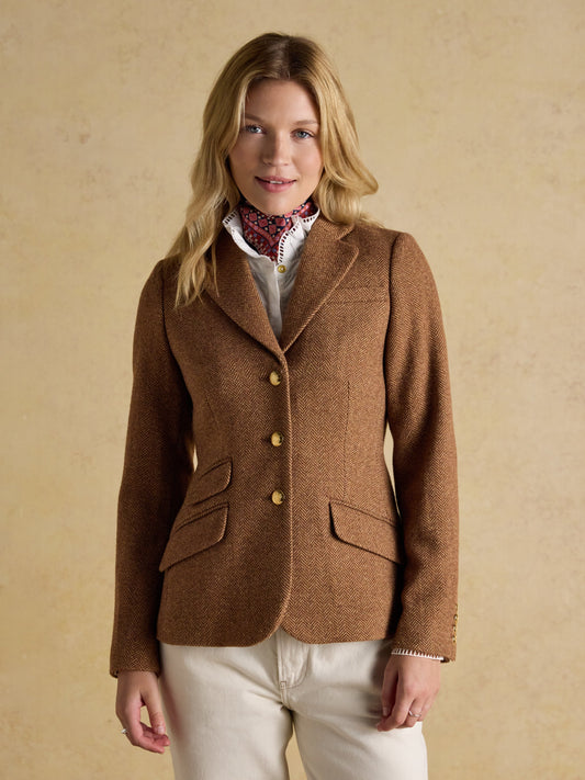Canterly Brown Herringbone Tweed Hacking Jacket