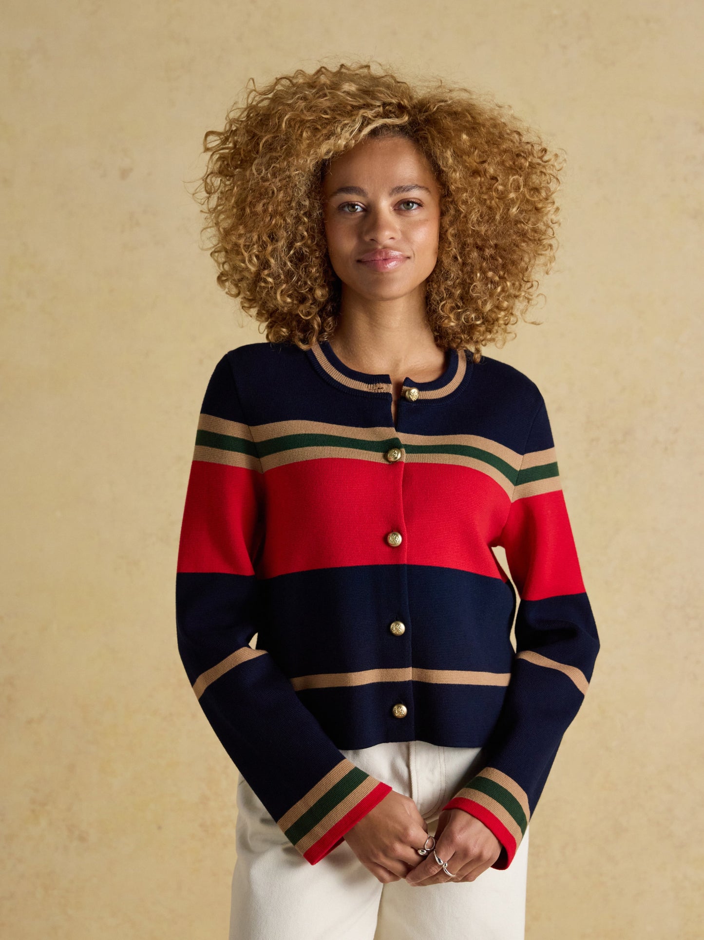 Constance Multistripe Cotton Knitted Cardigan