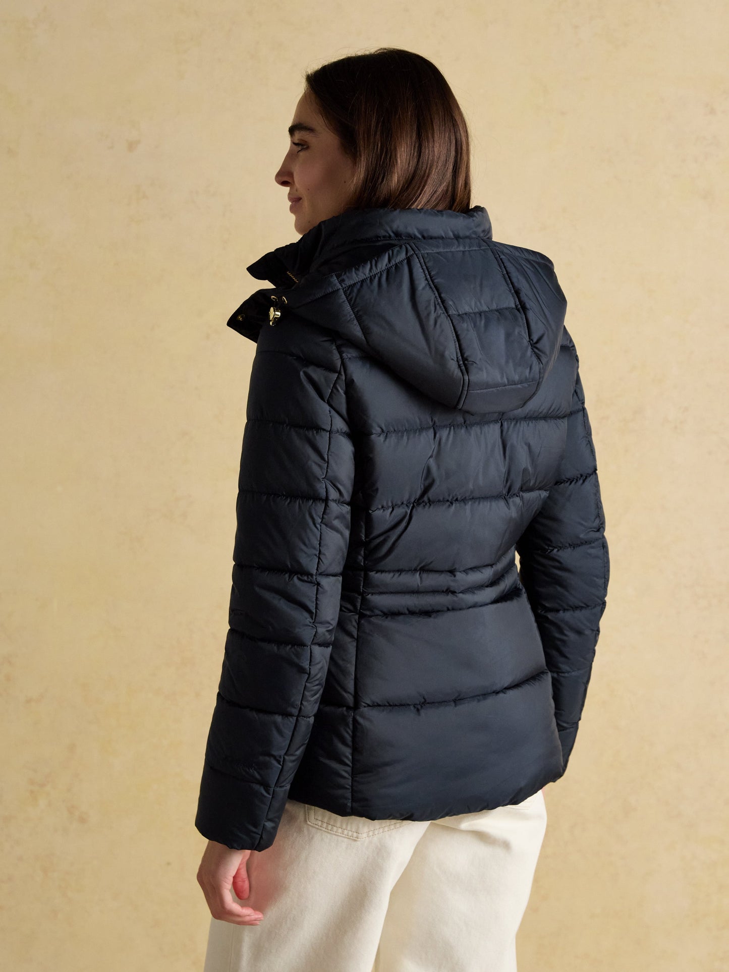 Hadlow Navy Showerproof Padded Coat with Hood