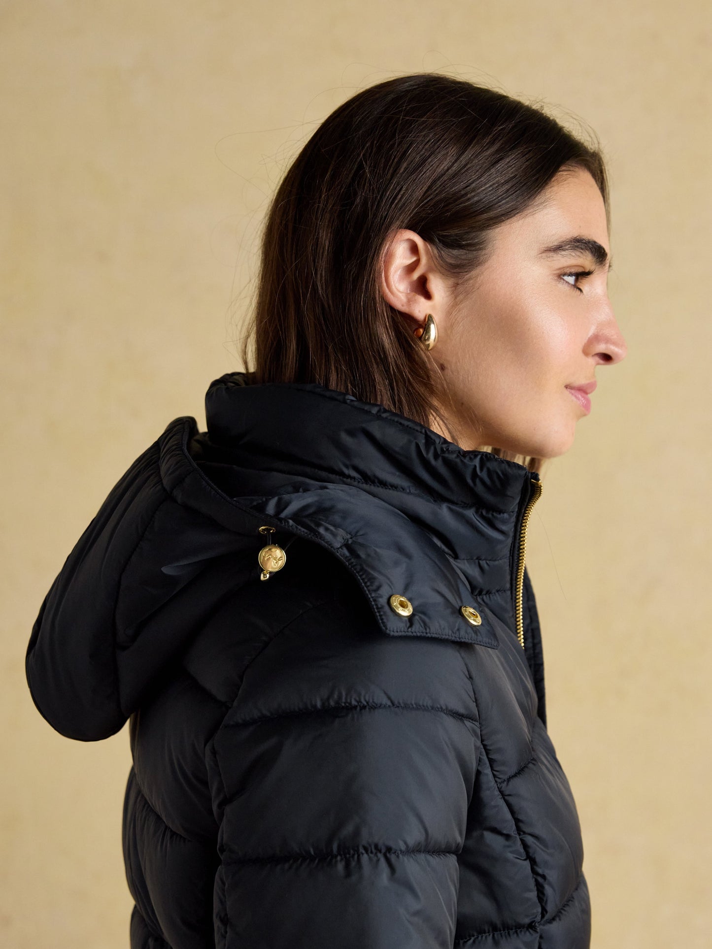 Hadlow Navy Showerproof Padded Coat with Hood