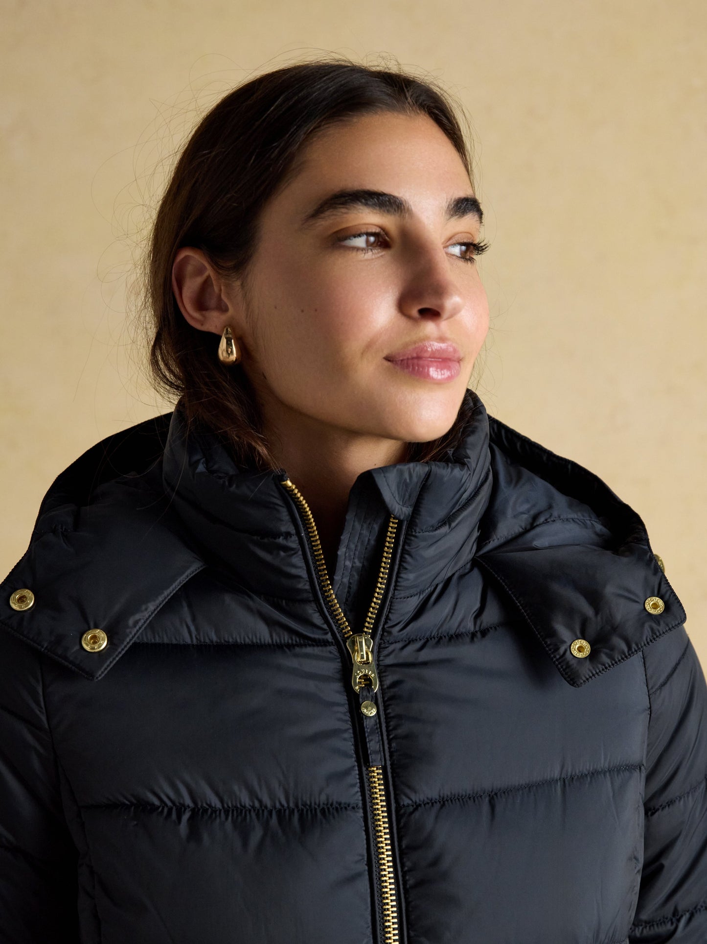Hadlow Navy Showerproof Padded Coat with Hood