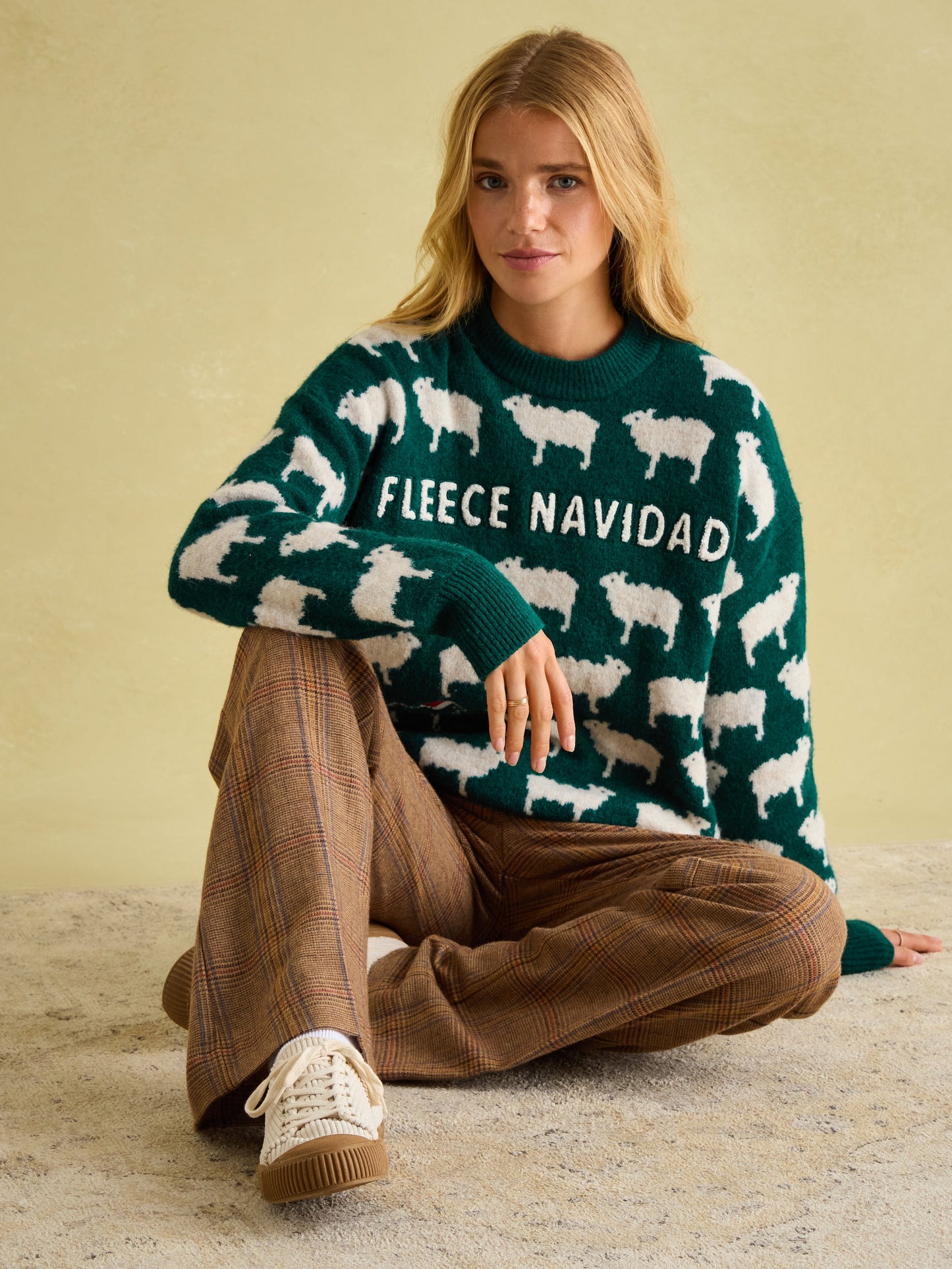 Fleece Navidad Intarsia Knitted Jumper