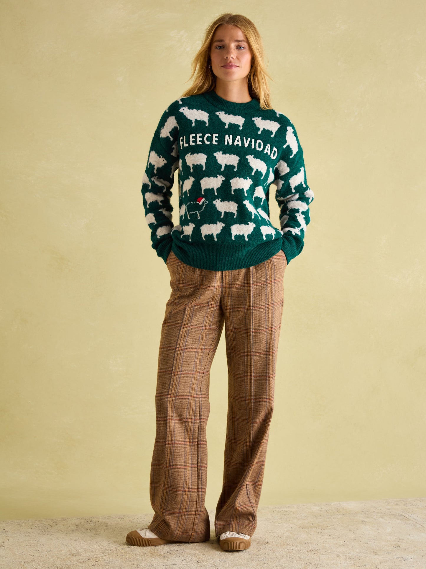 Fleece Navidad Intarsia Knitted Jumper