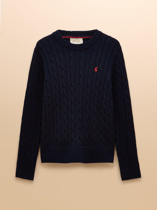 Classic Cable Cotton Crew Neck Jumper