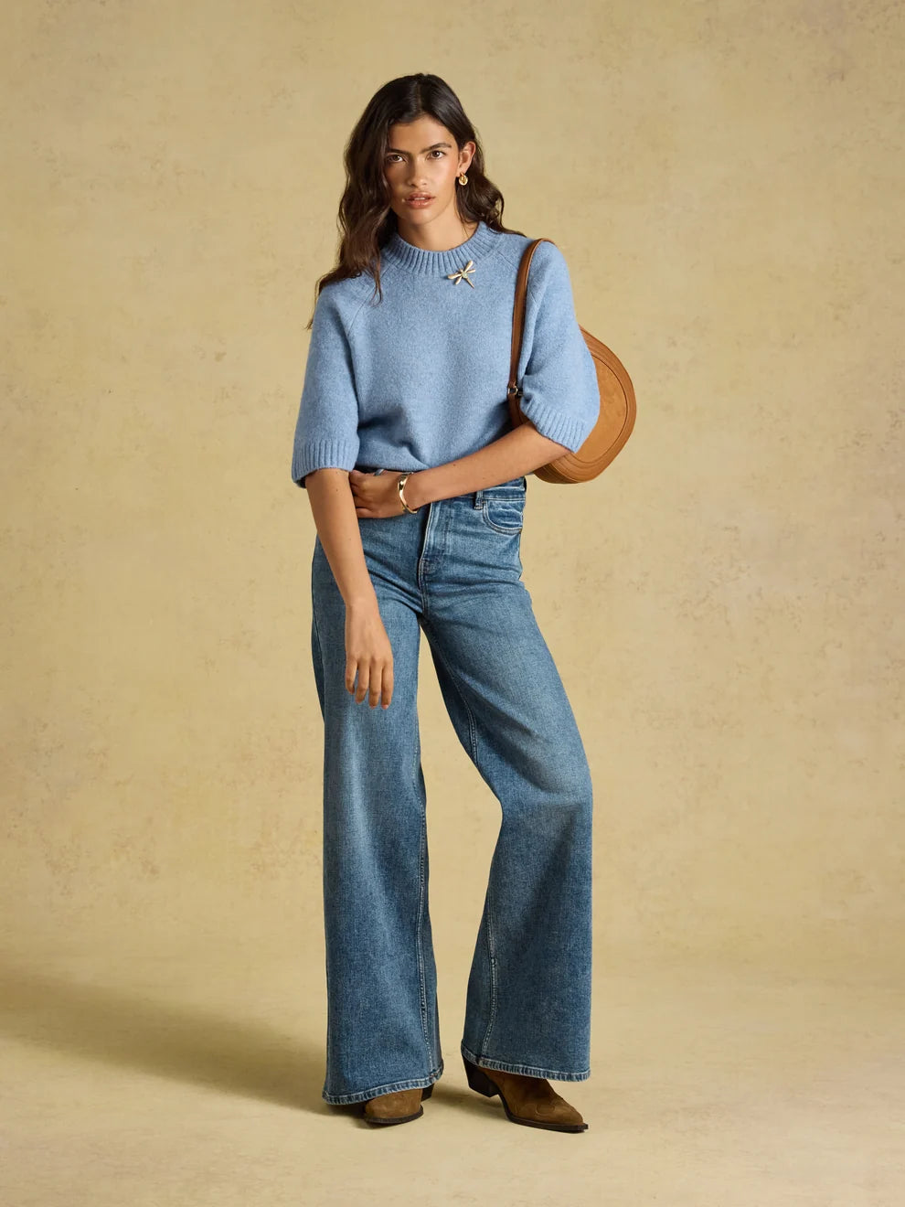 Short Sleeve Crew Knit Jumper