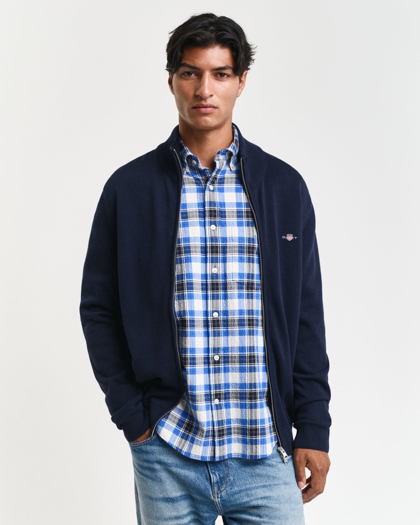 Casual Cotton Zip Cardigan