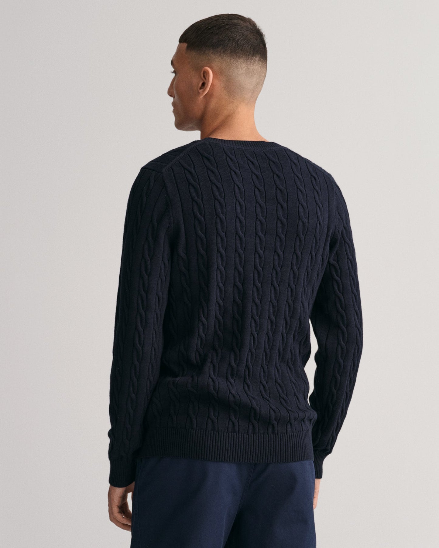 Cotton Cable Knit Crew Neck Sweater