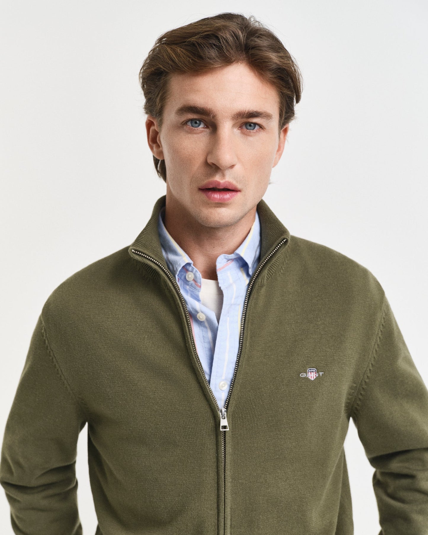 Casual Cotton Zip Cardigan