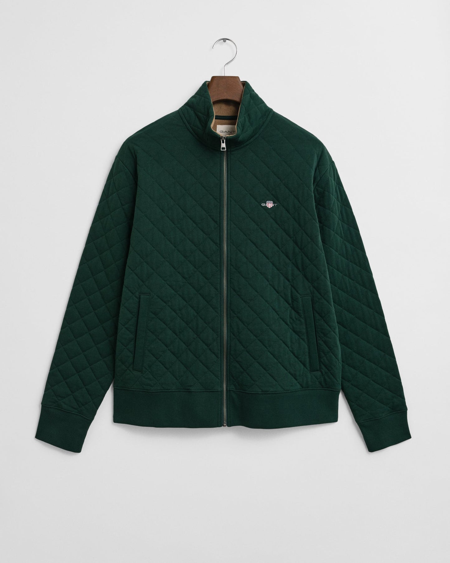 Regular Quilted Cord Collar Zipped Sweatshirt