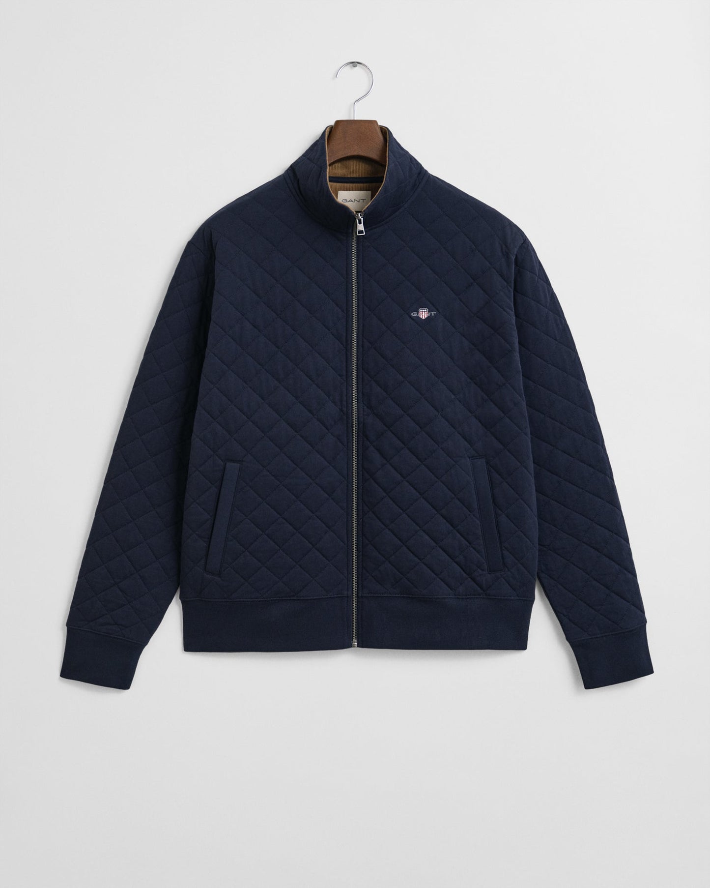 Regular Quilted Cord Collar Zipped Sweatshirt