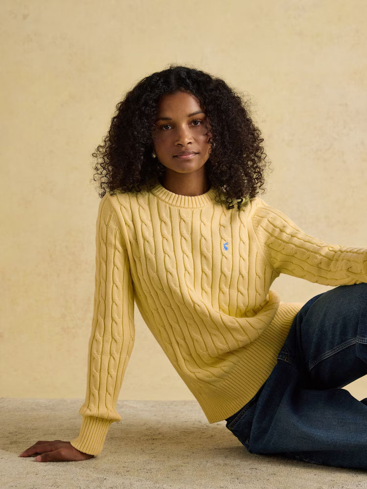 Classic Cable Cotton Crew Neck Jumper