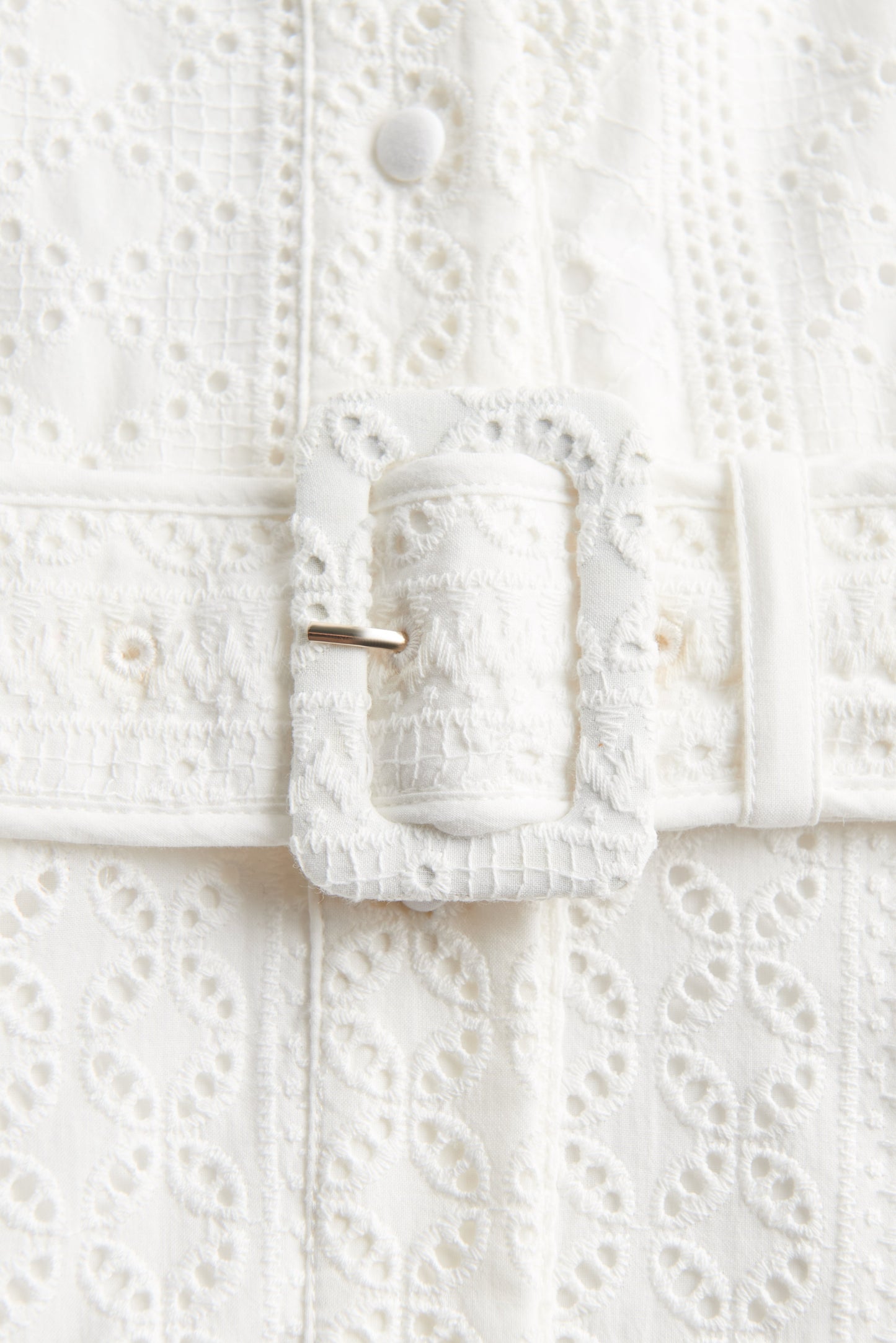 Aimee Collarless Broderie Dress