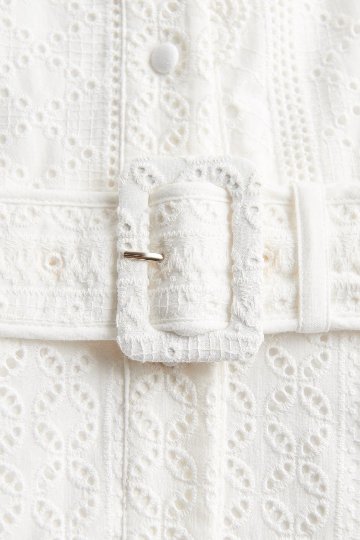Aimee Collarless Broderie Dress