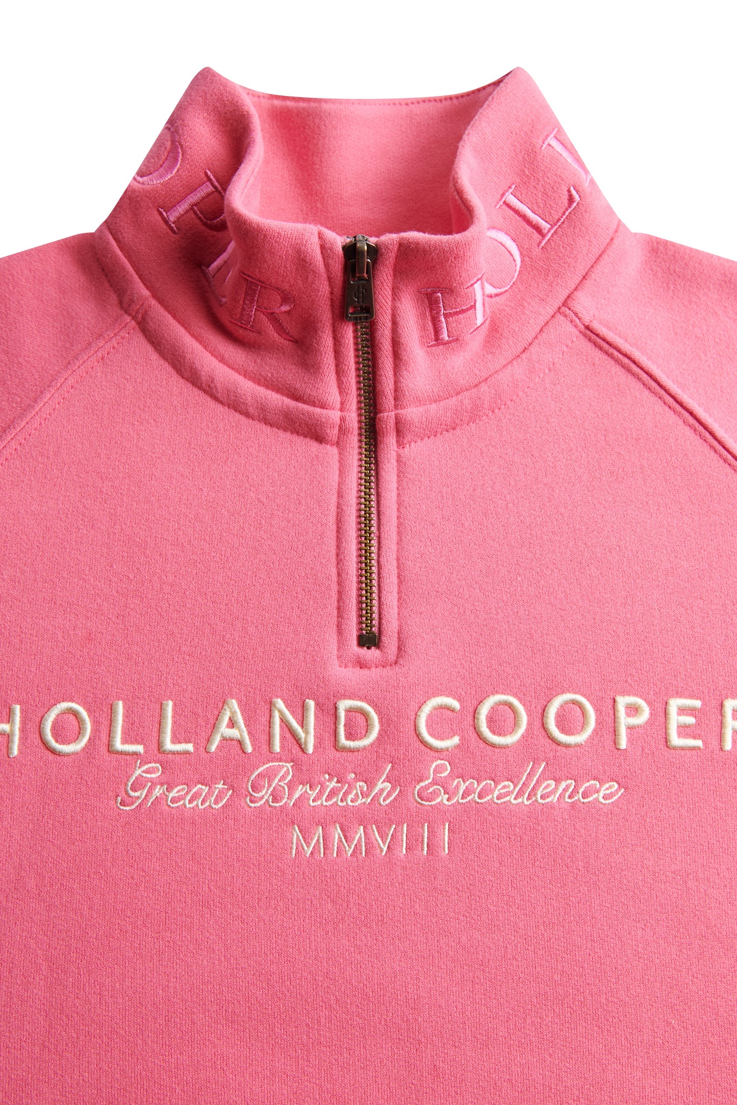 Sporting Goods Zip Henley - Peony Pink