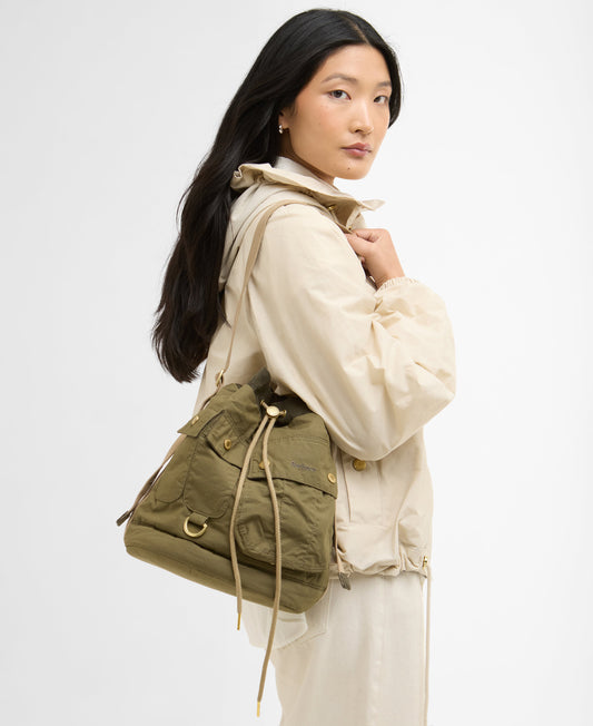 Mia Drawstring Tote Bag - Dusky Green