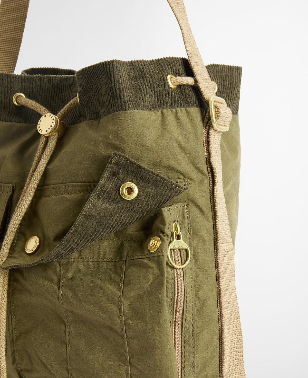 Mia Drawstring Tote Bag - Dusky Green
