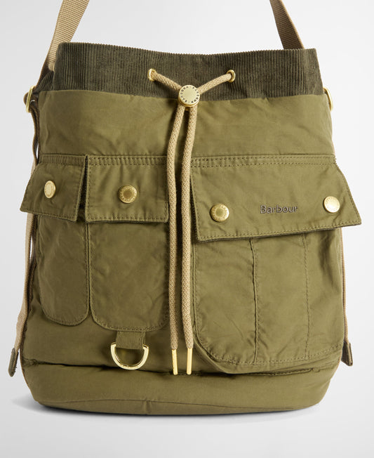 Mia Drawstring Tote Bag - Dusky Green