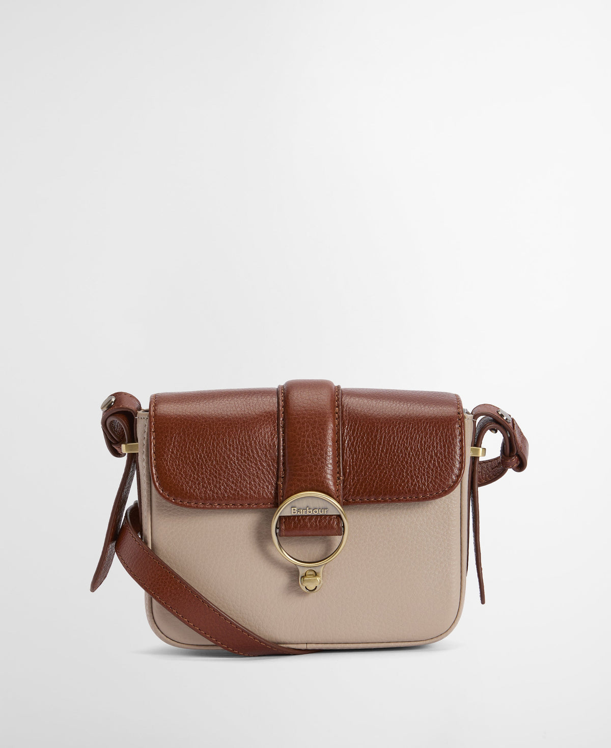 Mini Rosa Leather Crossbody Bag - Pebbled Pink/Brown