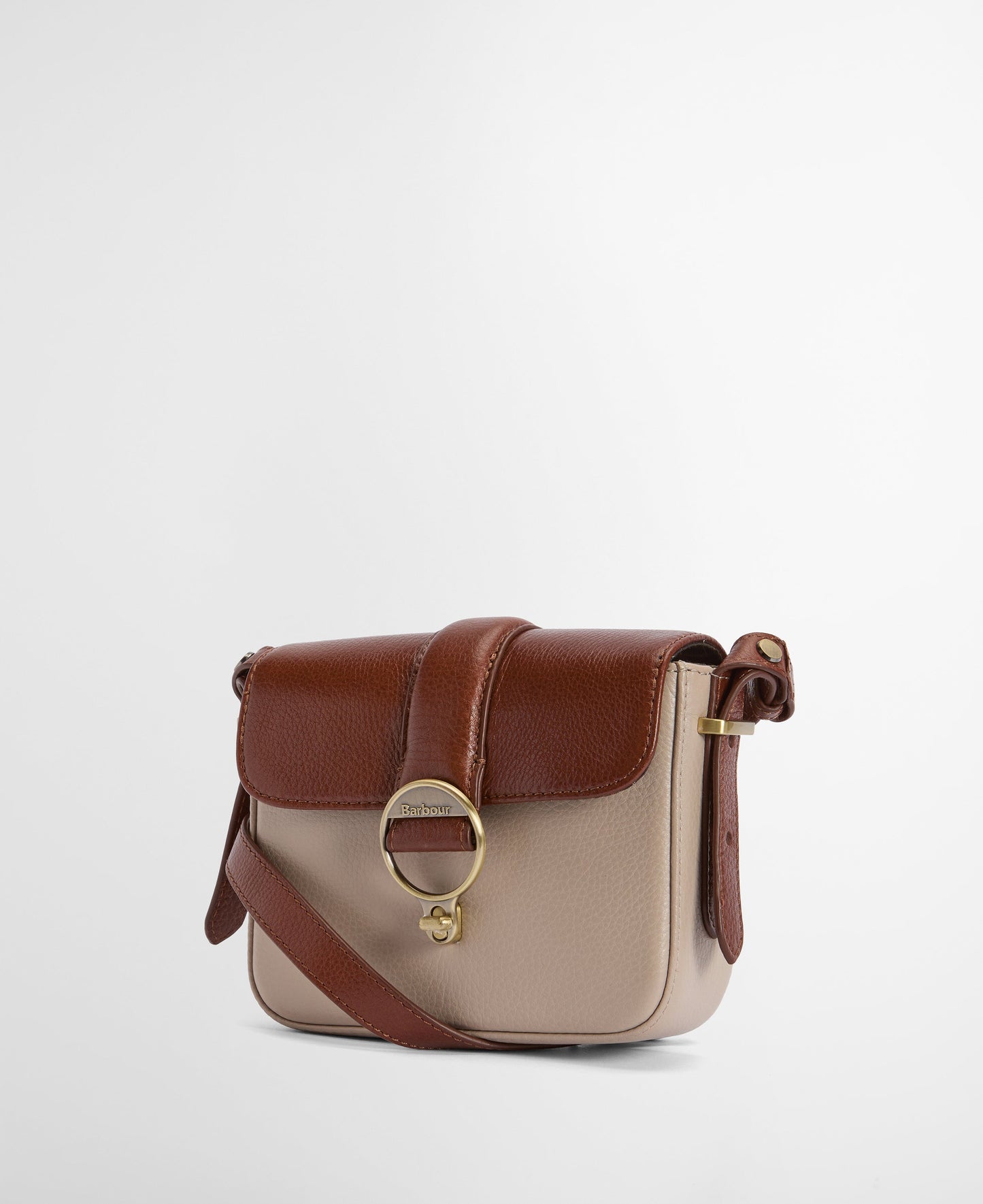 Mini Rosa Leather Crossbody Bag - Pebbled Pink/Brown