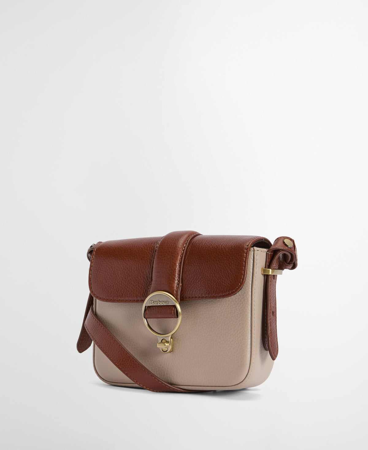 Mini Rosa Leather Crossbody Bag - Pebbled Pink/Brown