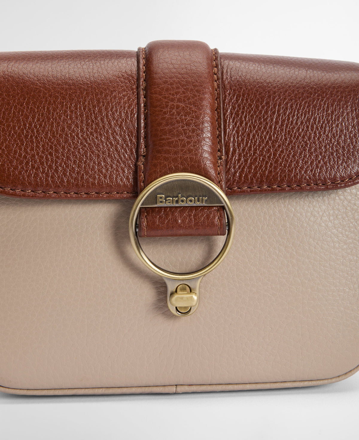 Mini Rosa Leather Crossbody Bag - Pebbled Pink/Brown