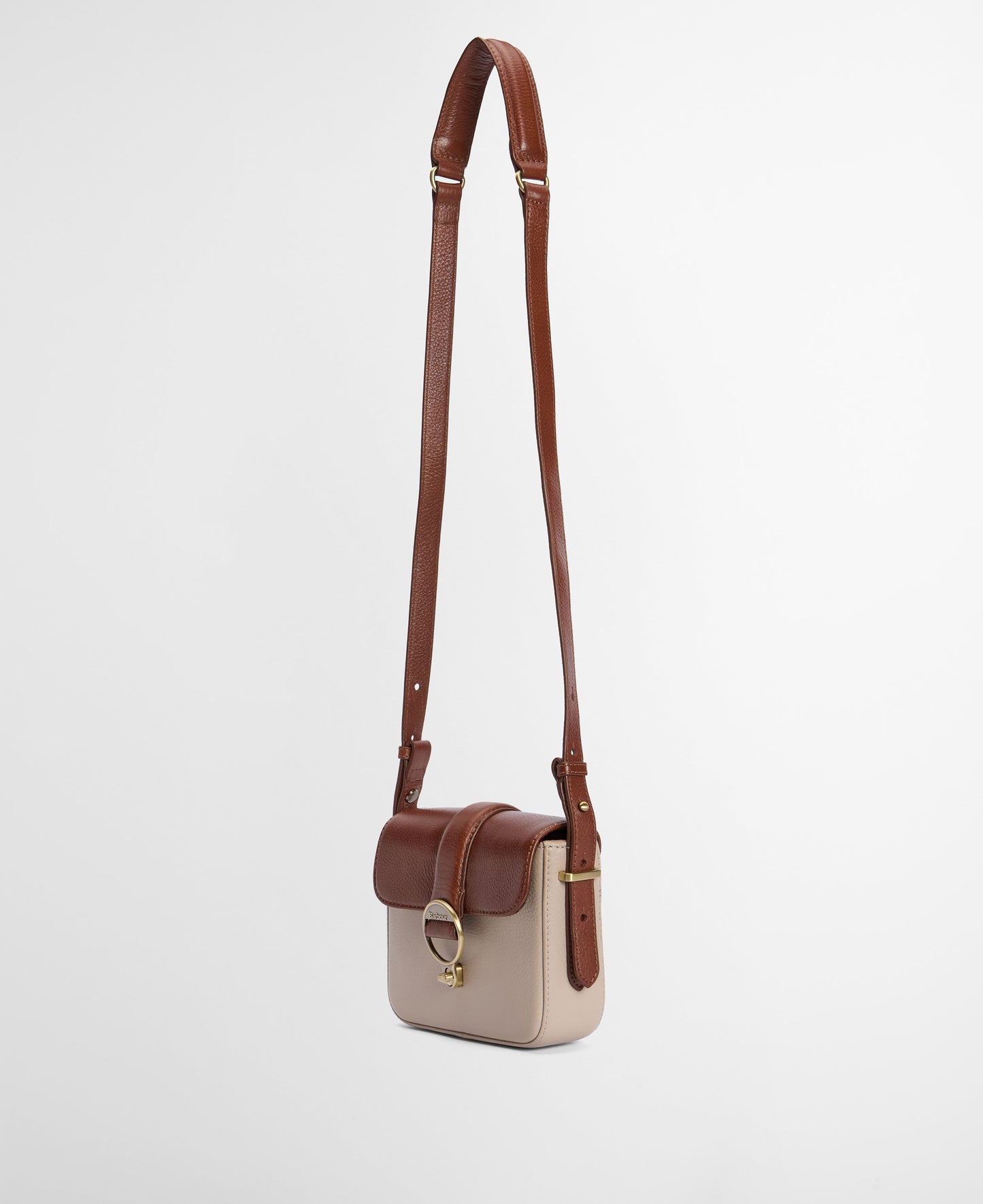 Mini Rosa Leather Crossbody Bag - Pebbled Pink/Brown
