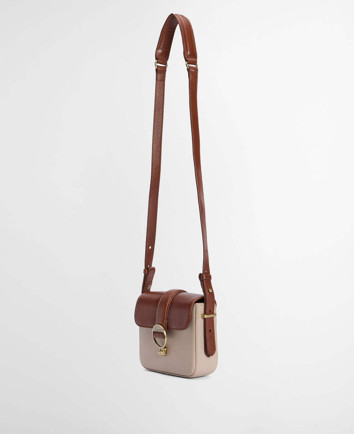 Mini Rosa Leather Crossbody Bag - Pebbled Pink/Brown