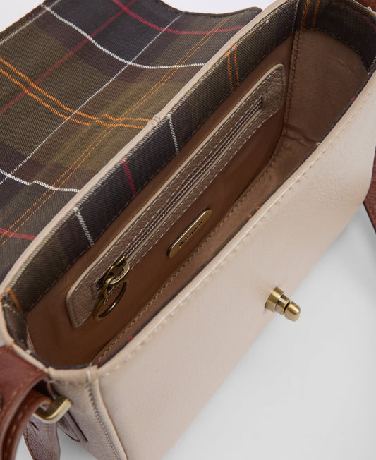 Mini Rosa Leather Crossbody Bag - Pebbled Pink/Brown