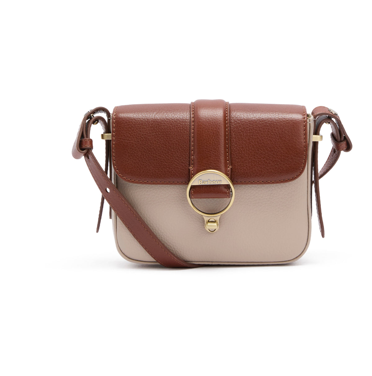 Mini Rosa Leather Crossbody Bag - Pebbled Pink/Brown