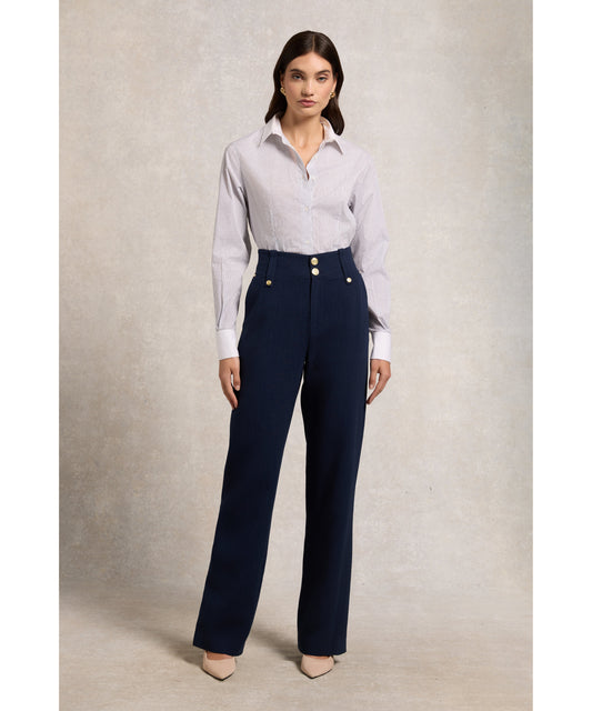 High Waisted Straight Trouser