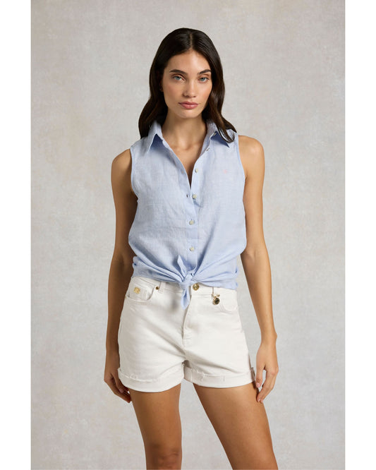 Sleeveless Amalfi Linen Shirt