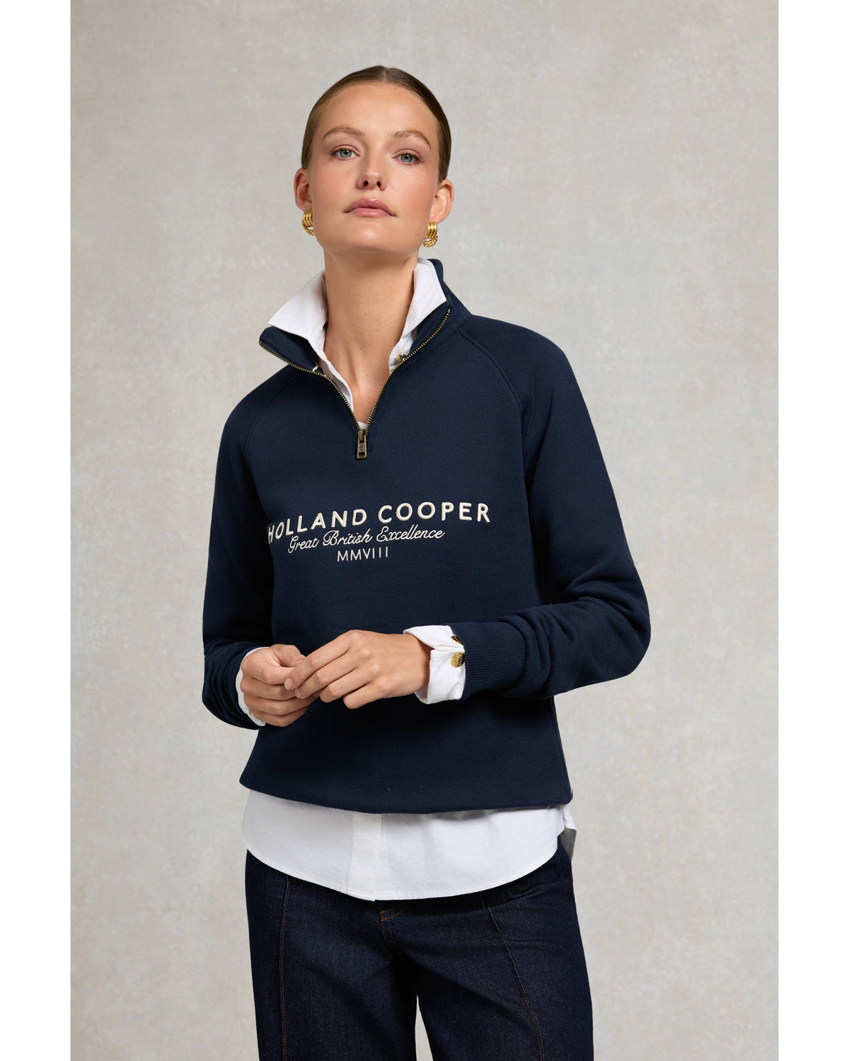 Sporting Goods Zip Henley - Ink Navy