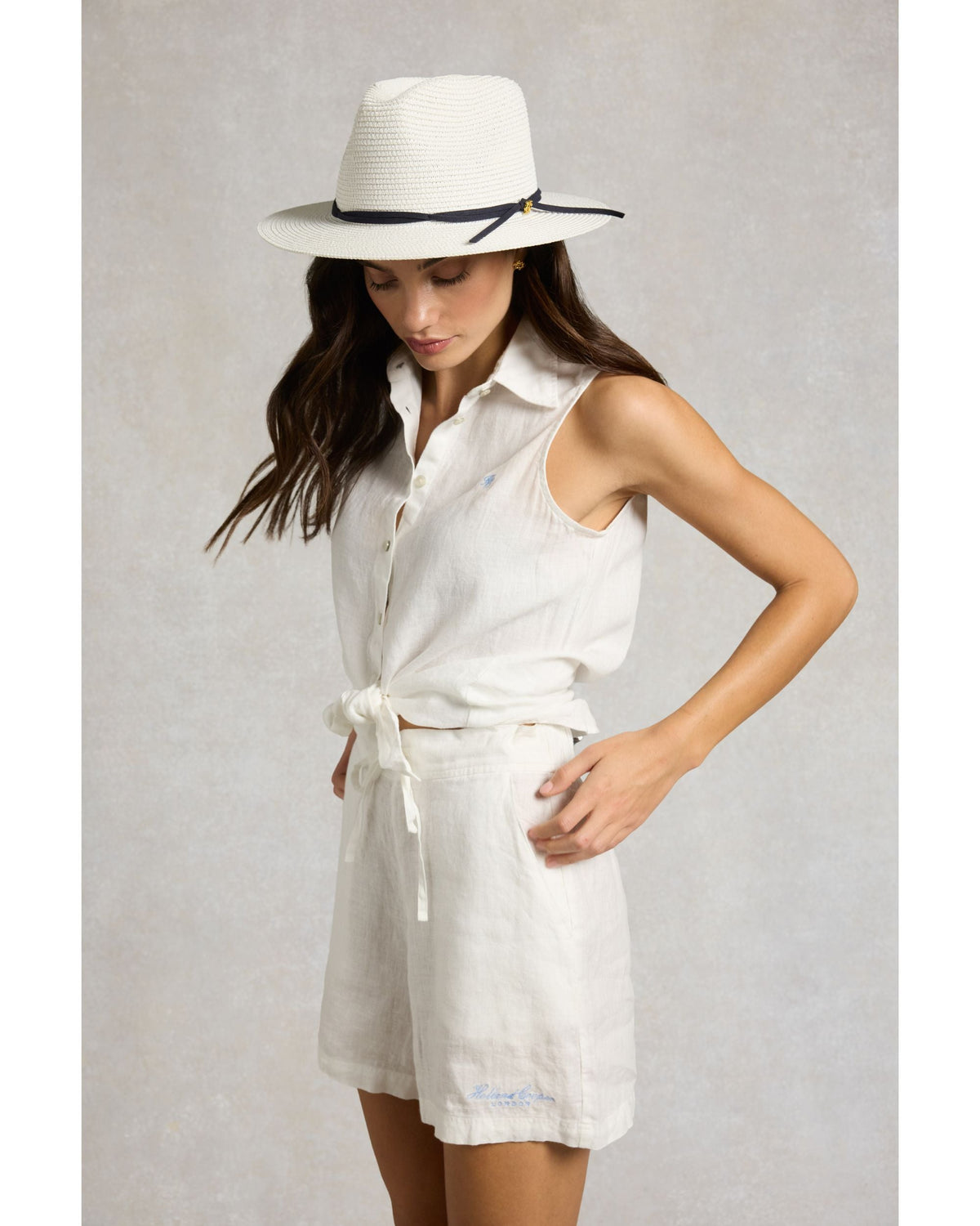 Francesca Hat - White Navy