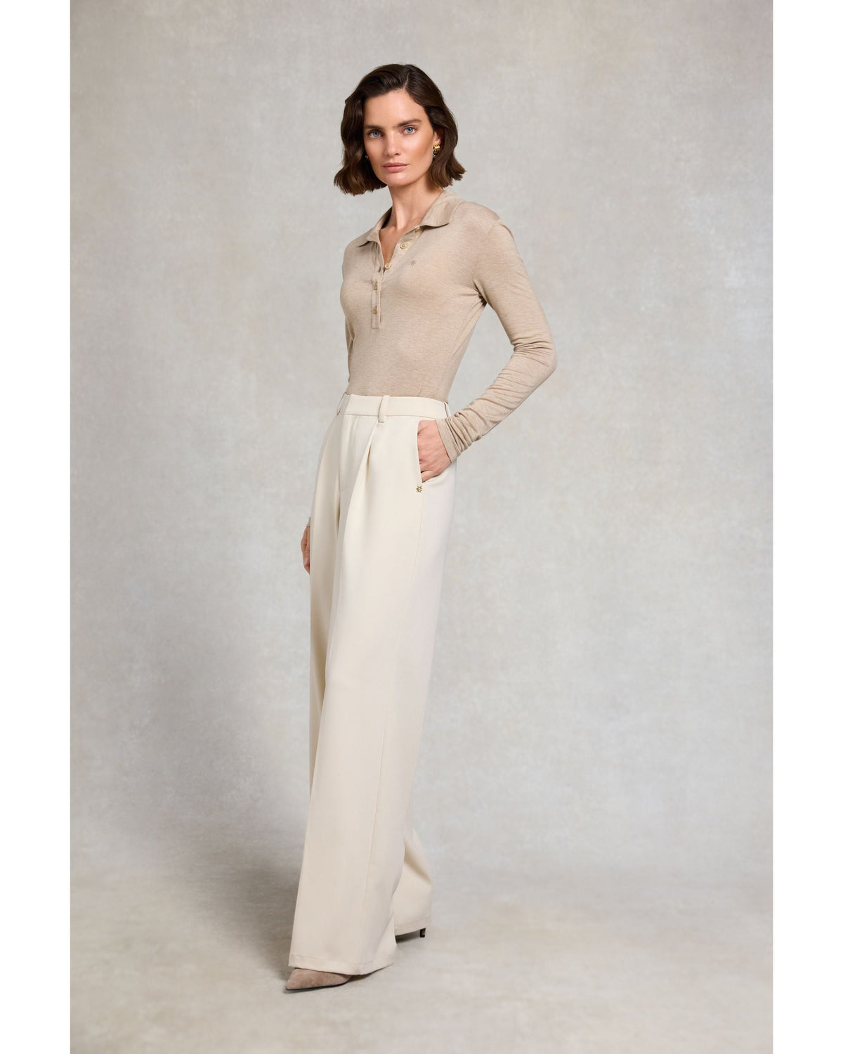 Pleated Wide Leg Trouser