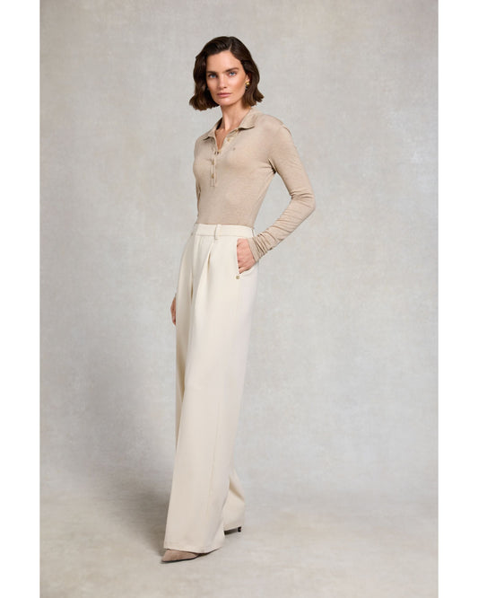 Pleated Wide Leg Trouser