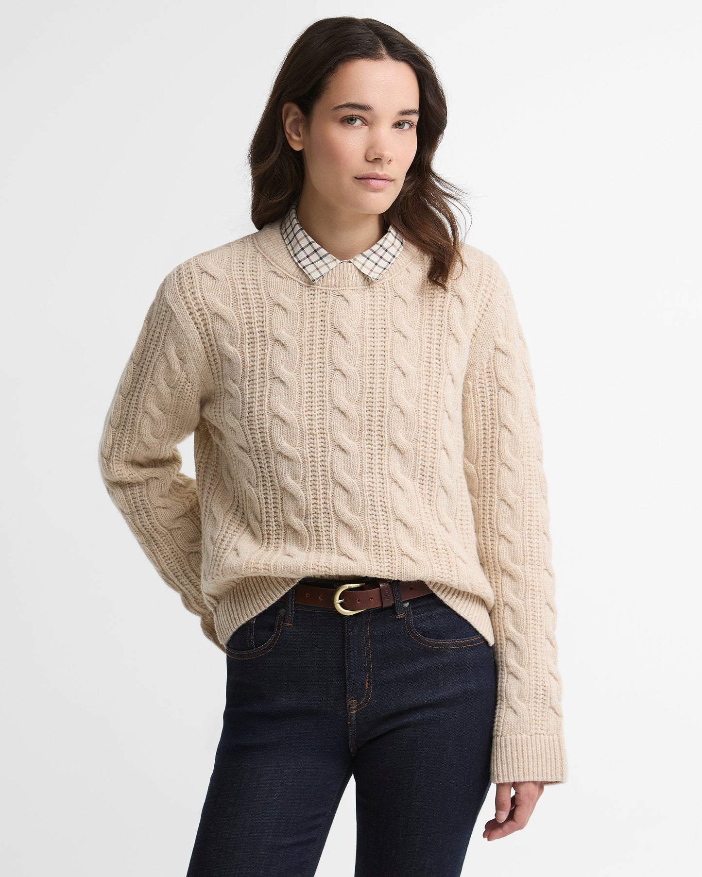 Joan Cropped Cable Knit Jumper