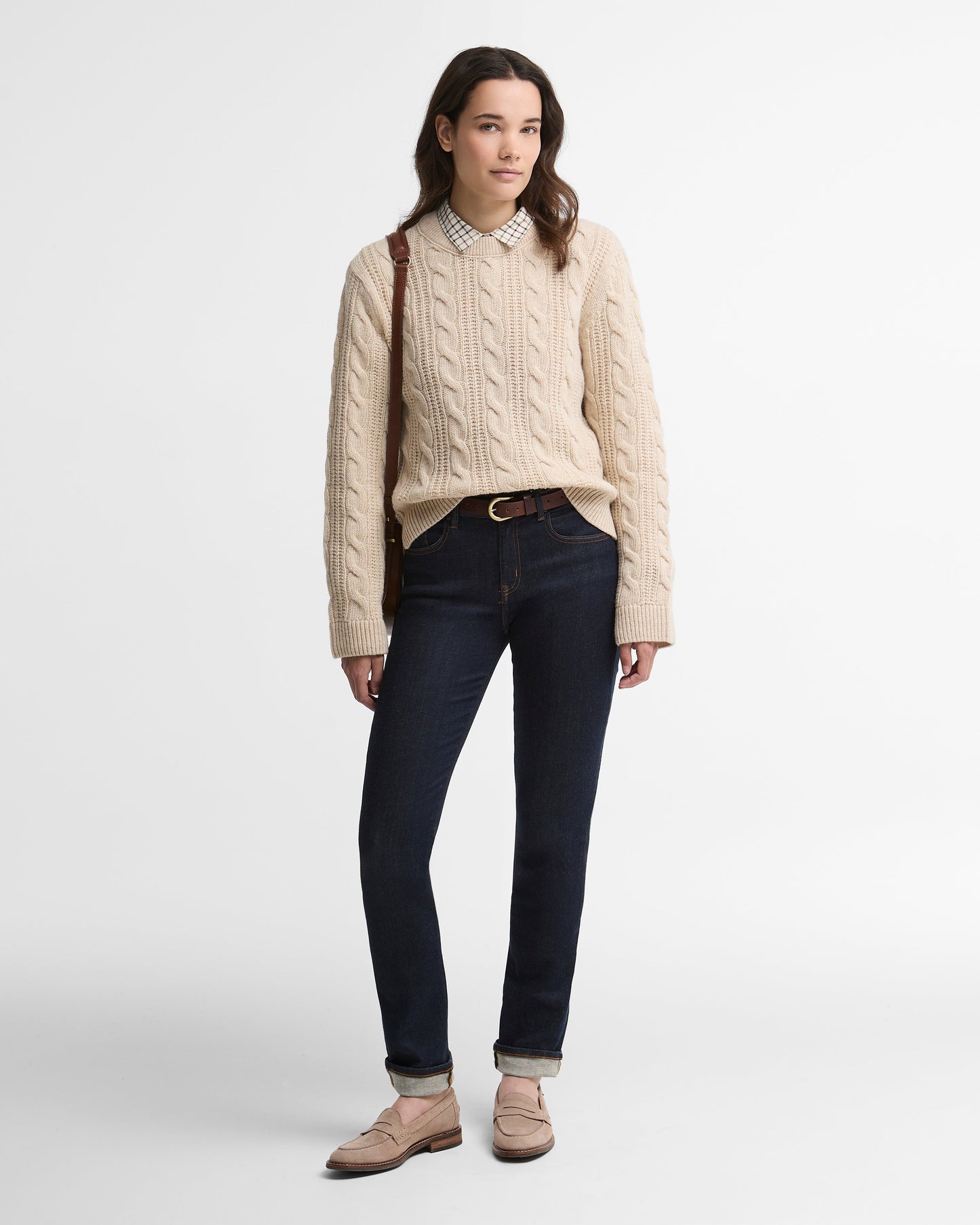 Joan Cropped Cable Knit Jumper