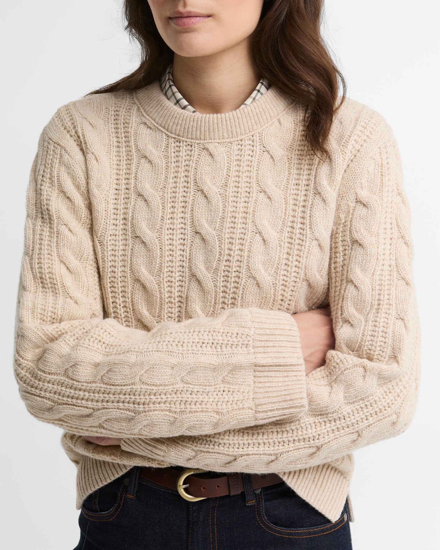 Joan Cropped Cable Knit Jumper