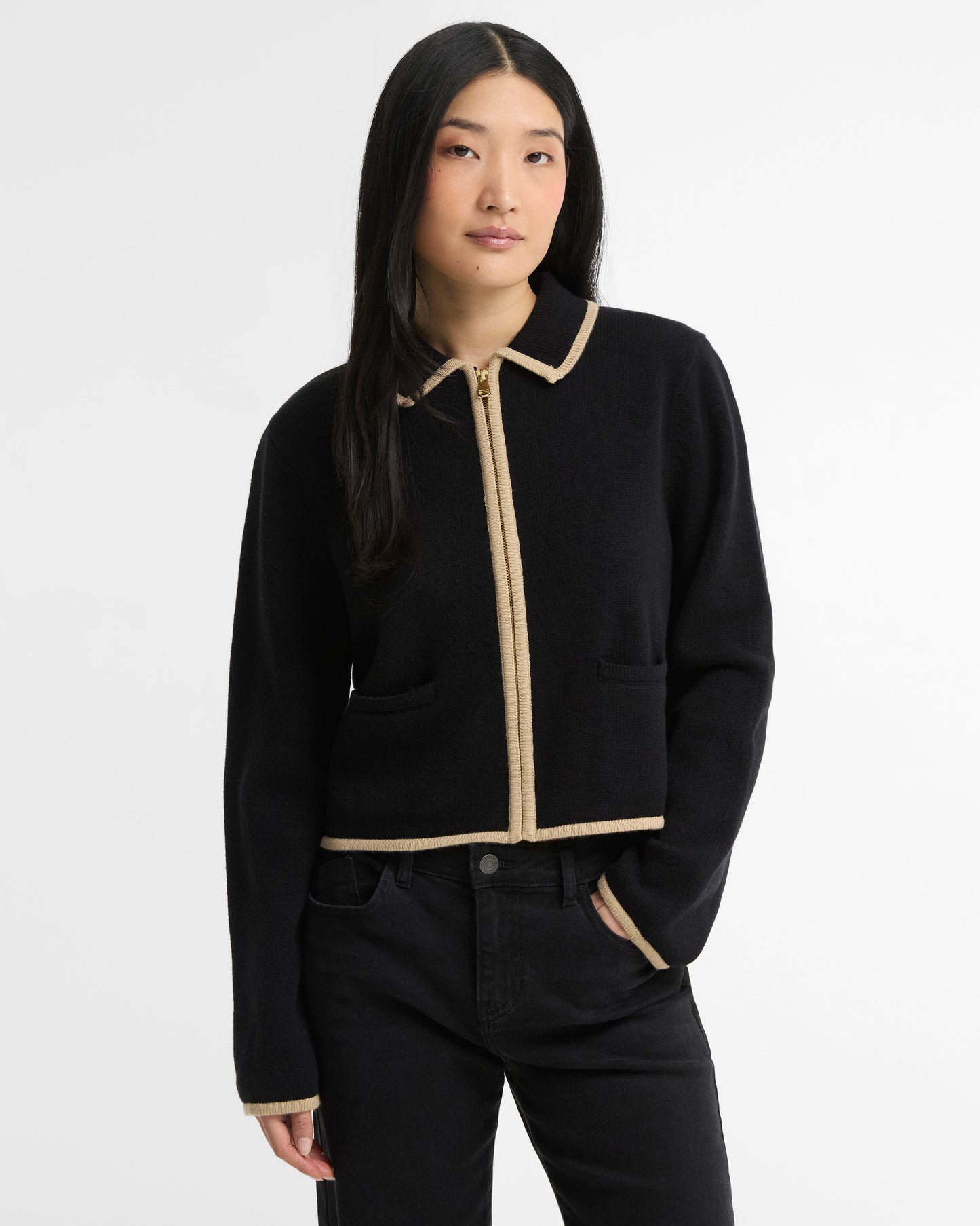 Amryn Wool Zip-Up Cardigan