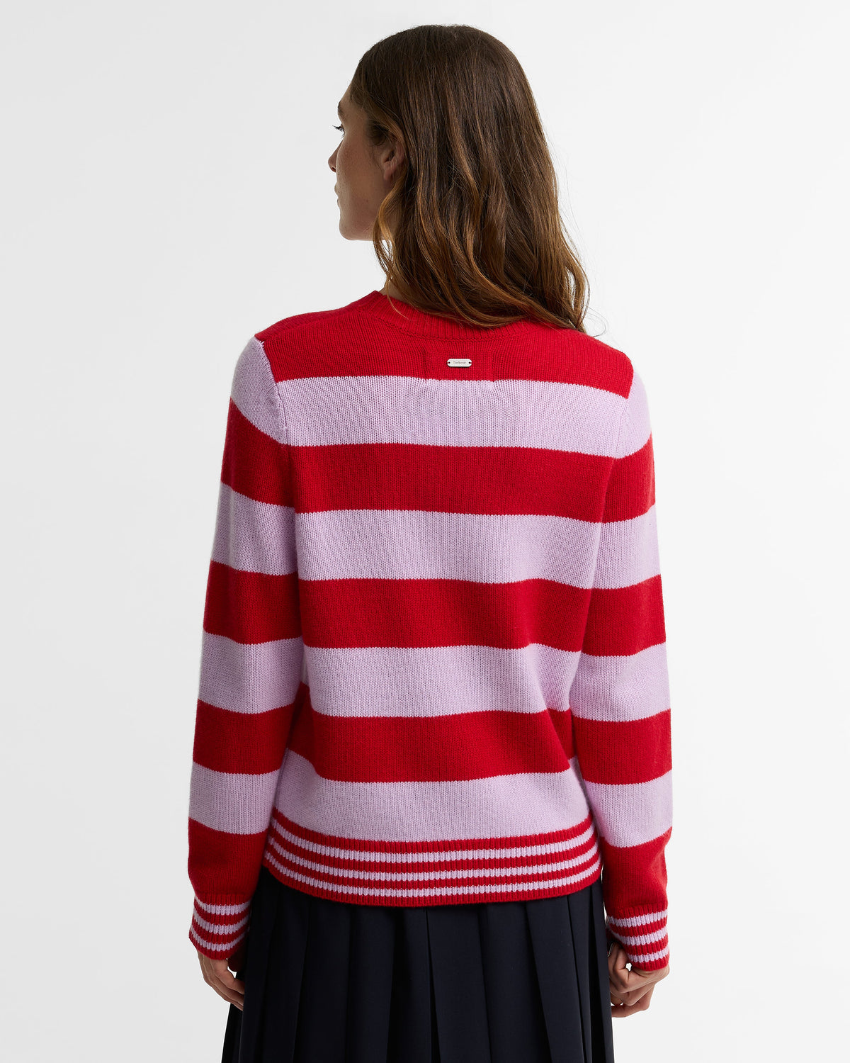Woodhouse Striped Cashmere-Blend Crew Neck Jumper