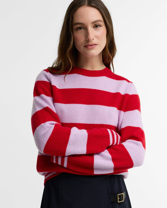 Woodhouse Striped Cashmere-Blend Crew Neck Jumper